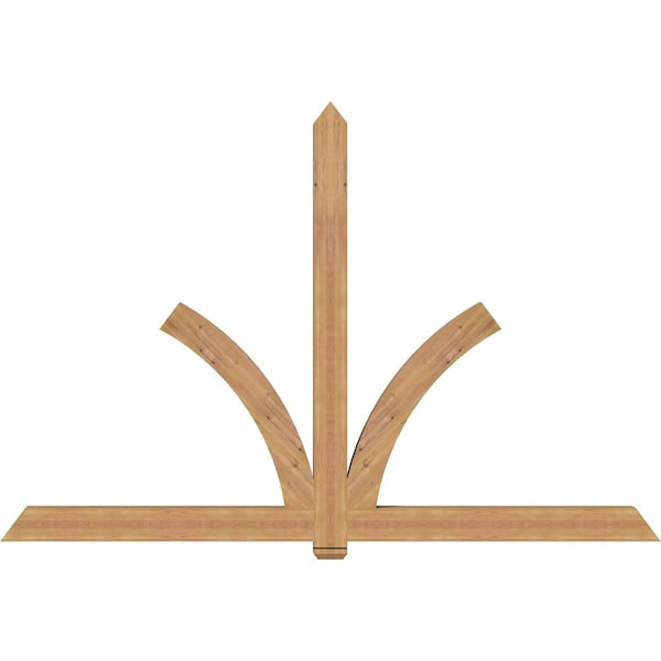Ekena Millwork Redmond Timber Gable Bracket, Western Red Cedar, 108"W x 72"H x 5 1/2"D x 5 1/2"F, 16/12 Pitch GBW108X72X0606RED00SWR - main